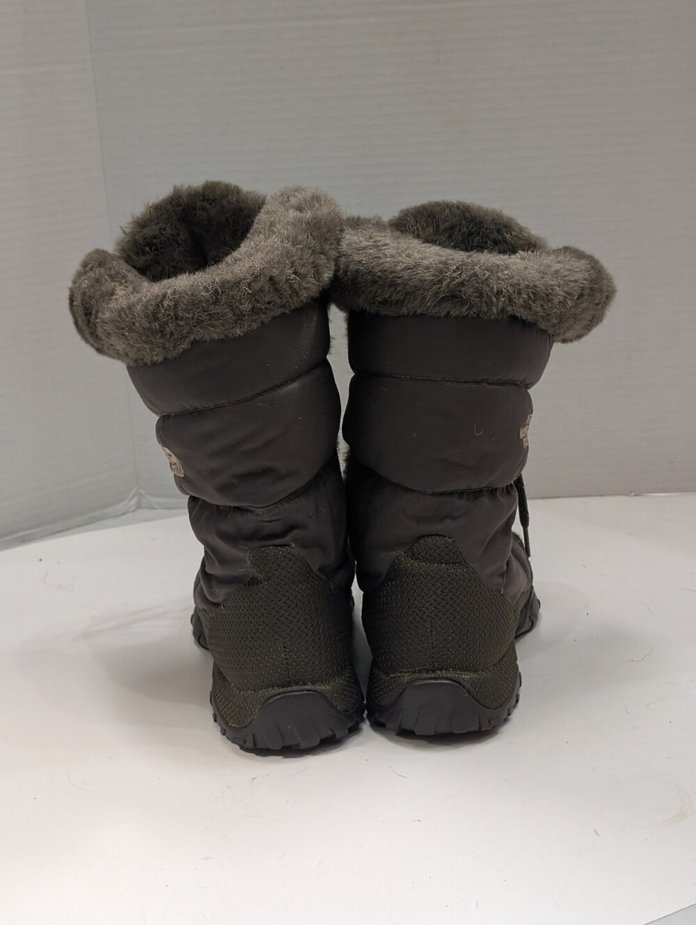 The North Face Women's 7 Nuptse Boots Waterproof Brown Quilted Faux Fur Winter - Picture 6 of 6